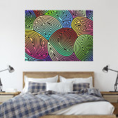 Kleurrijke asymmetrische abstracte vormen canvas afdruk (Insitu (Slaapkamer))