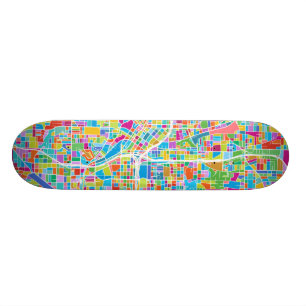 Kleurrijke Atlanta Kaart Skateboard