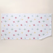 Kleurrijke Atomic Age Starburst Midden-eeuw patroo Strandlaken (Voorkant)