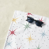 Kleurrijke Atomic Age Starburst Midden-eeuw patroo Strandlaken (In situ)