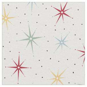 Kleurrijke Atomic Starburst Mid Century Pattern Stof