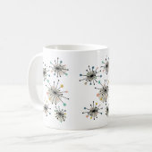 Kleurrijke Atomic Starburst Turquoise Retro Mok (Voorkant links)