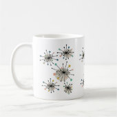 Kleurrijke Atomic Starburst Turquoise Retro Mok (Links)