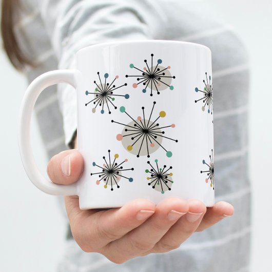 Kleurrijke Atomic Starburst Turquoise Retro Mok