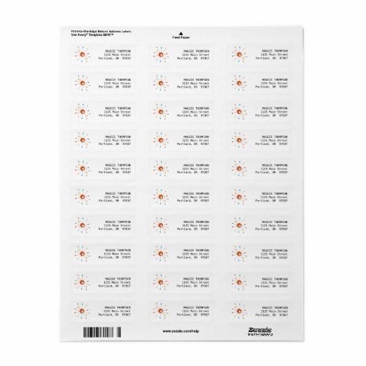 Kleurrijke atoomstartbarst midden eeuw modern etiket (Full Sheet)