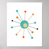 Kleurrijke atoomstartbarst midden eeuw modern poster (Voorkant)