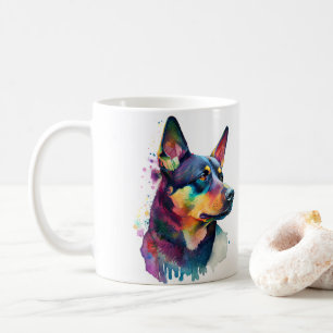Kleurrijke Australian Kelpi Dog Pet Coffee Mok, Cu Koffiemok