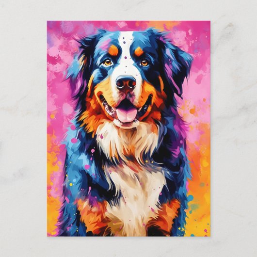 Kleurrijke Australische Herder Art Briefkaart (Voorkant)