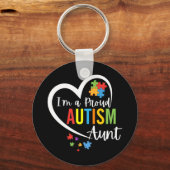 Kleurrijke autisme-bewustwording puzzelstukjes har sleutelhanger (Voorkant)