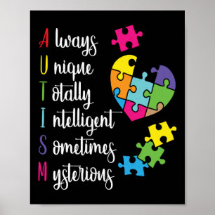 Kleurrijke Autisme Bewustzijn Gift Design voor ASS Poster