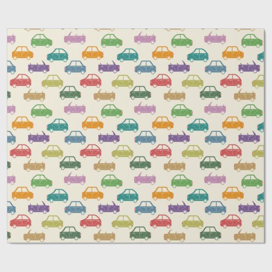 kleurrijke auto's cadeaupapier (Vlak)