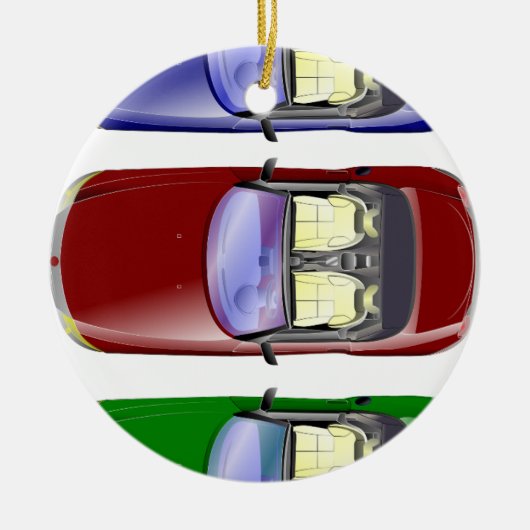 Kleurrijke auto's keramisch ornament (Voorkant)