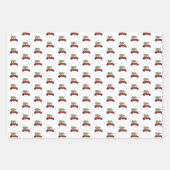 Kleurrijke auto's met kerstboomvakantie inpakpapier vel (Voorkant 3)