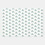 Kleurrijke auto's met kerstboomvakantie inpakpapier vel (Voorkant)