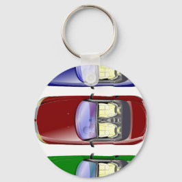 Kleurrijke auto's sleutelhanger