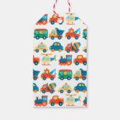 Kleurrijke Auto's Vervoer Verjaardag Bedankt Cadeaulabel (Achterkant)