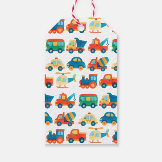 Kleurrijke Auto's Vervoer Verjaardag Bedankt Cadeaulabel (Achterkant)