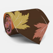 Kleurrijke Autumn Maple-bladeren op donkerbruin Stropdas (Opgerold)