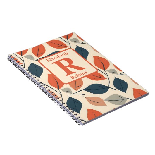 Kleurrijke autums laat boho gepersonaliseerd monog notitieboek (Rechterzijde)