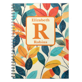 Kleurrijke autums laat op maat gepersonaliseerde notitieboek