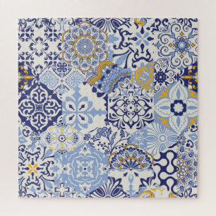 Kleurrijke Azulejos tegels: handgetekend patroon. Legpuzzel