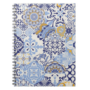 Kleurrijke Azulejos tegels: handgetekend patroon. Notitieboek