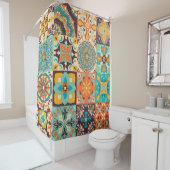 Kleurrijke Azulejos Traditionele Tegels Set Douchegordijn (In situ)
