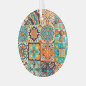 Kleurrijke Azulejos Traditionele Tegels Set Glas Ornament (Voorkant links)