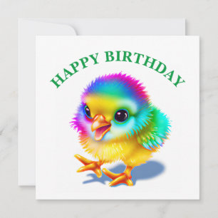 Kleurrijke Baby Chicken Feestdagenkaart