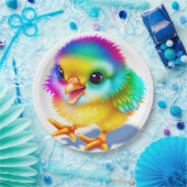 Kleurrijke Baby Chicken Papieren Bordje (Feest)