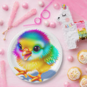 Kleurrijke Baby Chicken Papieren Bordje (Feest)