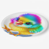 Kleurrijke Baby Chicken Papieren Bordje (Gekanteld)