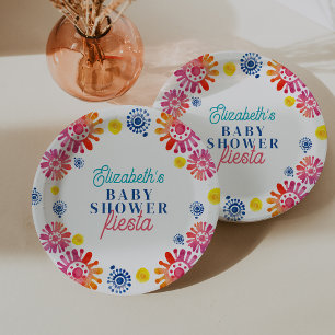 Kleurrijke Baby Shower Mexicaans Feest Papieren Bordje