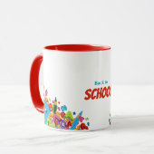 Kleurrijke Back to School Coffee Mok (Voorkant links)