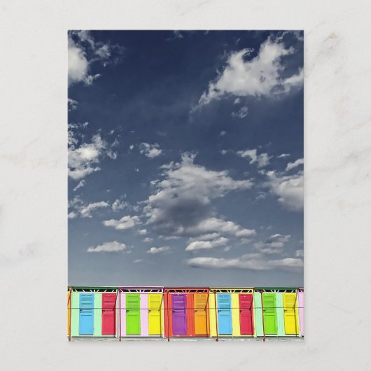 Kleurrijke badhutten briefkaart (Voorkant)