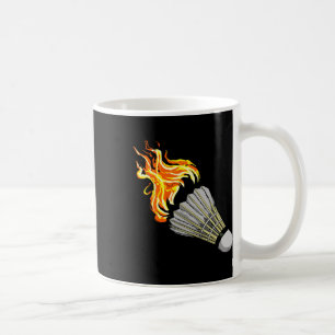 Kleurrijke Badminton Flame Shuttle Art Sports Koffiemok