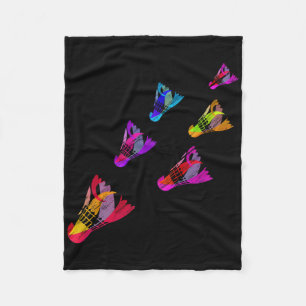Kleurrijke Badminton Shuttle Art Sports Fleece Deken