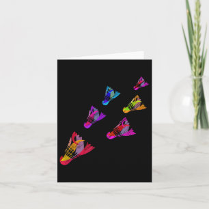 Kleurrijke Badminton Shuttle Art Sports Kaart