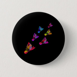 Kleurrijke Badminton Shuttle Art Sports Ronde Button 5,7 Cm