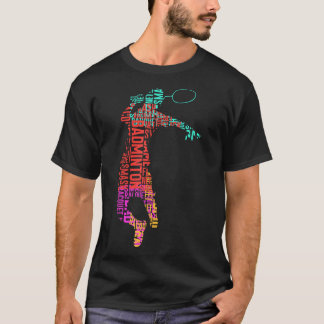 Kleurrijke Badminton Speler _ Shuttle Racket _ Bad T-shirt