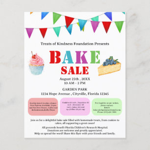 Kleurrijke Bak- of Cakeverkoop Fondsenwerving Flyer