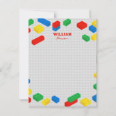 Kleurrijke Bakstenen Bouwblokken voor Kinderen  Notitiekaartje (Voorkant)