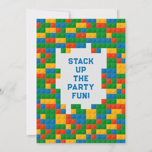 Kleurrijke bakstenen kasteel verjaardagsfeest ontw kaart (Achterkant)