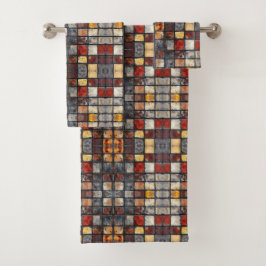 Kleurrijke bakstenen muur bad handdoek