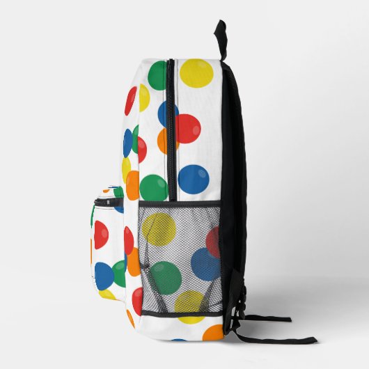 Kleurrijke bal patroon gepersonaliseerde naam scho bedrukte rugzak (Rechts)