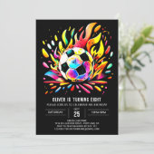 Kleurrijke Bal Printable Voetbal Verjaardag Kaart (Staand voorkant)