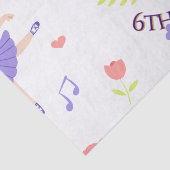 Kleurrijke Ballerina Girls 'Verjaardagspatroon Tissuepapier (Detail)