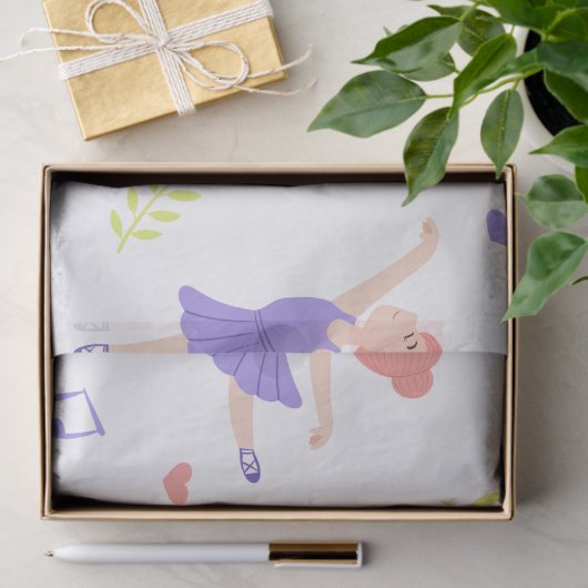 Kleurrijke Ballerina Girls 'Verjaardagspatroon Tissuepapier (Geschenk)