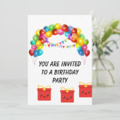 Kleurrijke ballon kaart (Staand voorkant)