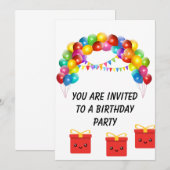 Kleurrijke ballon kaart (Voorkant / Achterkant)